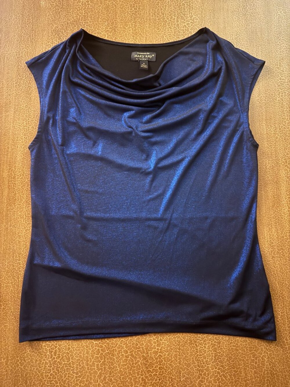 Twinhill Exclusively for Mary Kay Sleeveless Blue Shimmer Shirt - Size Medium